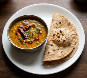 Dal Tadka + Tawa Roti (2 pieces)