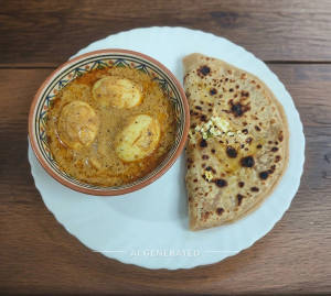 Egg mughlai + Paneer paratha (1 piece)