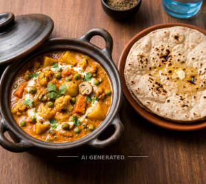 Veg handi + Tawa roti (1 piece)