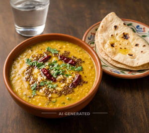 Dal Tadka + Plain Tawa Roti (2 pieces)