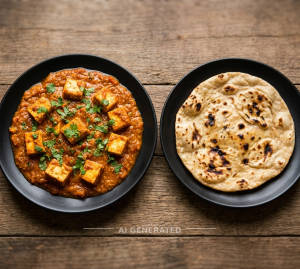 Paneer masala + Tandoori roti plain (1 piece)