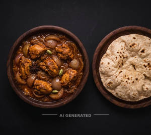 Murgh do pyaza + Roti (1 piece)