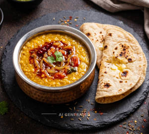 Dal Fry + Tawa Roti (2 pieces)