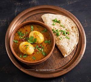 Egg Curry + Roti (1 piece)