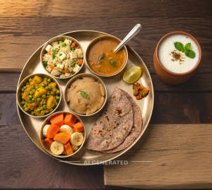Mini thali + Salted lassi breakfast