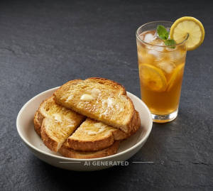 Butter Toast + Lemon Ice Tea