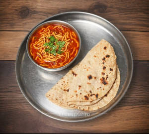 Sev Tamatar + Plain Roti (2 pieces)