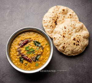 Dal tadka + Tawa roti plain (2 pieces)