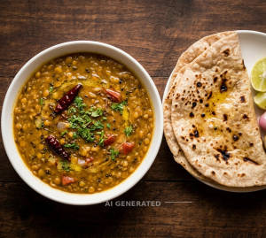 Dal Fry + Tawa Roti (2 pieces)