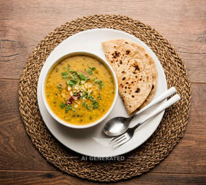 Yellow Dal + Tawa Roti (2 pieces)