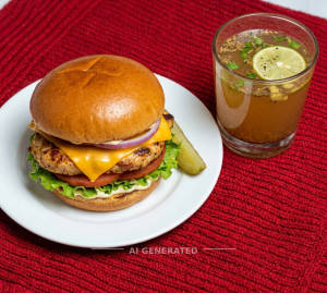 Chicken Burger + Masala Lemonade
