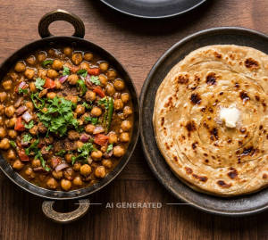 Chana masala + Tawa paratha (1 piece)