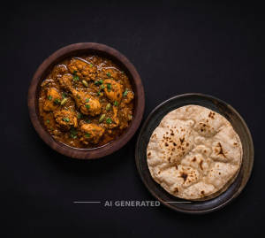 Chicken masala + Roti (1 piece)