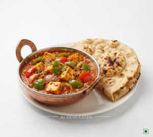 Kadhai Paneer + Tandoori Roti Plain (1 piece)