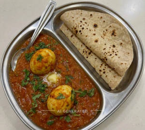 Anda curry + Chapati (2 pieces)