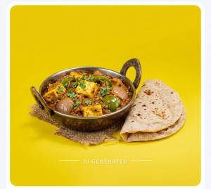 Kadhai Paneer + Tawa Roti (2 pieces)