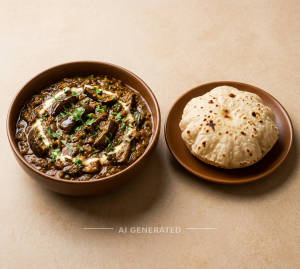 Baingan masala + Phulka (1 piece)
