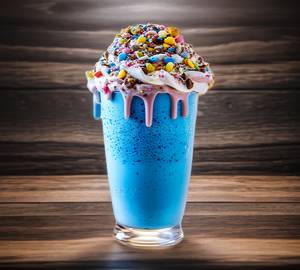 Blue Curacao Bubble Gum Ice Cream Shake [With Cake Sprinklers]