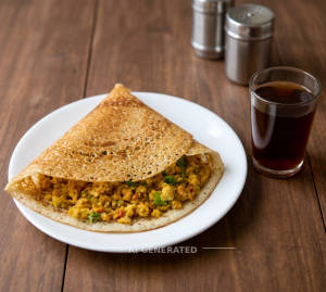 Masala dosa + Black Tea