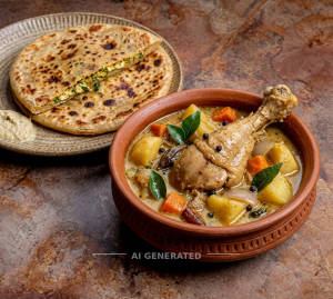 Chicken ishtu [1 piece] + Paneer paratha [1 piece]