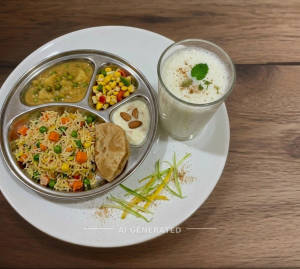 Kids Special Thali + Masala Lassi