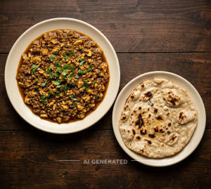Egg Keema Gravy + Plain tandoori roti (1 piece)