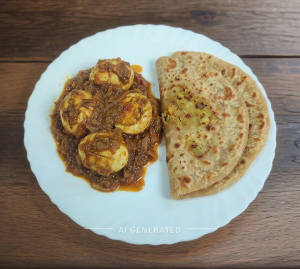 Egg masala + Aloo paratha (2 pieces)