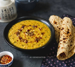 Dal Fry + Tandoori Roti (2 pieces)