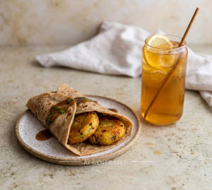 Aloo Tikki Wrap + Ice Tea