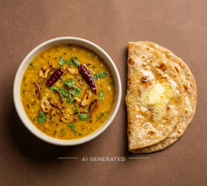 Dal Fry + Butter Tawa Roti (2 pieces)