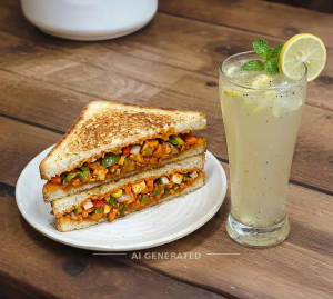 Schezwan sandwich + Neembu shikanji