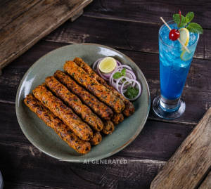 Veg kabab + Blue lagoon