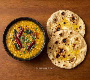 Dal Tadka + Tandoori Roti Butter (2 pieces)