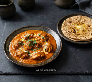 Punjabi chicken + Butter chapathi (1 piece)
