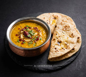 Dal Tadka + Tawa Roti (2 pieces)