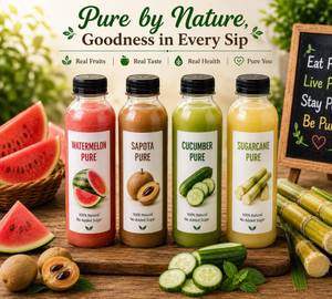 Watermelon Pure+Sapota Pure+Cucumber Pure+Sugarcane Pure.
