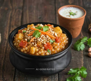 Tomato Sabudana Khichdi + Lassi Salt