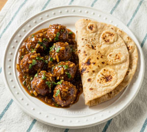 Veg. manchurian dry/gravy + Tawa roti (2 pieces)