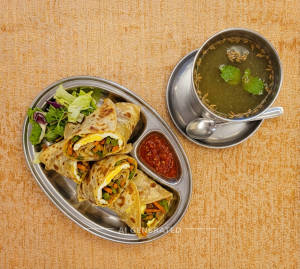 Egg Veg Roll + Jal Jeera