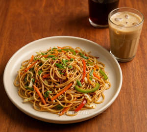 Hakka Noodles + Cold Coffee