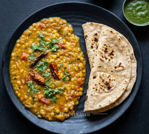 Dal Fry + Tawa Roti (2 pieces)