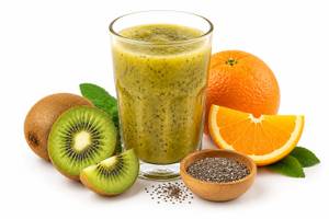 Kiwi orange and chia seeds