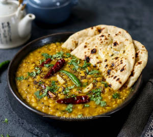 Dal Tadka + Tandoori Roti (2 pieces)