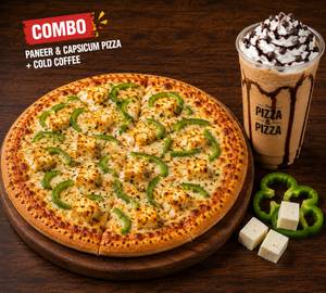 Paneer And Capsicum Pizza [7 Inches] + Cold Coffe
