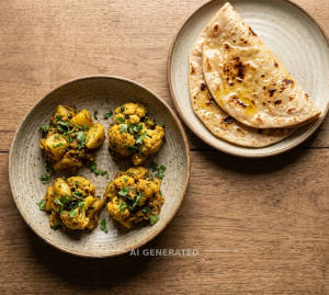Pudhi Sabji (4Pieces) + Butter Tawa Roti (2pices)