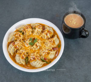 Cheese melting gravy momos best seller + Adarak tea