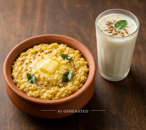 Butter Khichdi + Chaas
