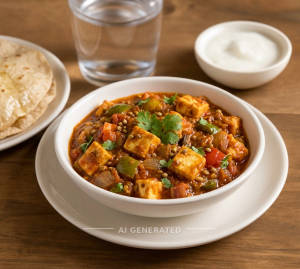 Kadai paneer + Ghee phulka (1 piece)
