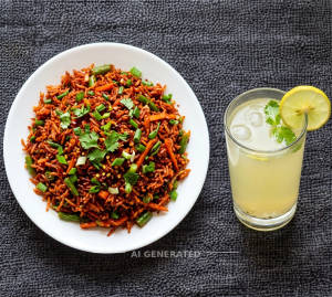 Veg Schezwan Fried Rice + Nimbu Pani