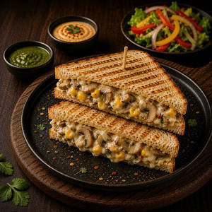 Mushroom Cheese & Corn Sandwich